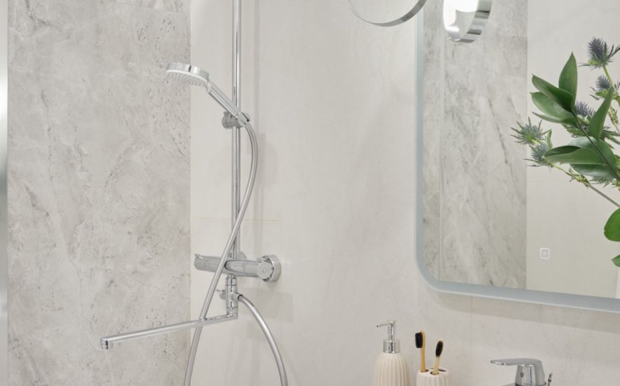 Проект ванной комнаты от салона сантехники «Дождь» и дизайнера Анастасии Клочко
